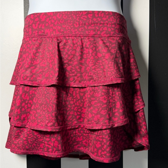 Ideology Pants - NWOT Ideology Women’s Plus Burgundy Leopard Print Tiered Ruffle Skort - SZ 1X